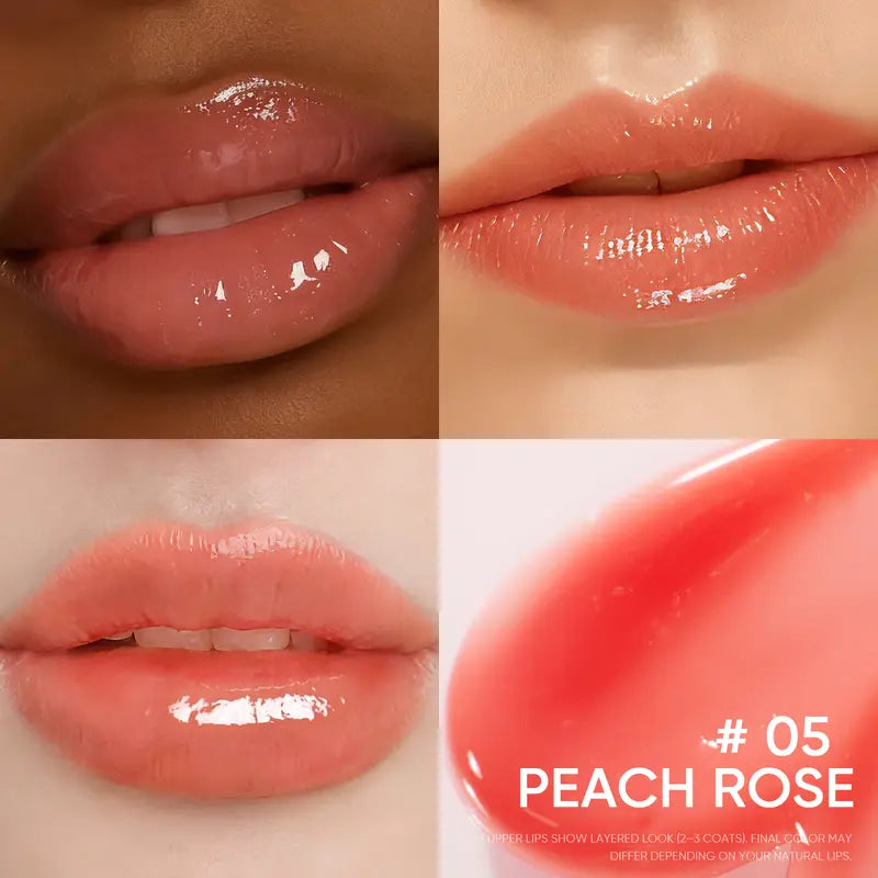 Hydrating Brightening Lip Serum with Hyaluronic Acid & Peptide for Radiant Lips Gentle Glossy Korean Beauty Makeup Balm Shea Smooth Moisture with Cooling Metal Roller Applicator