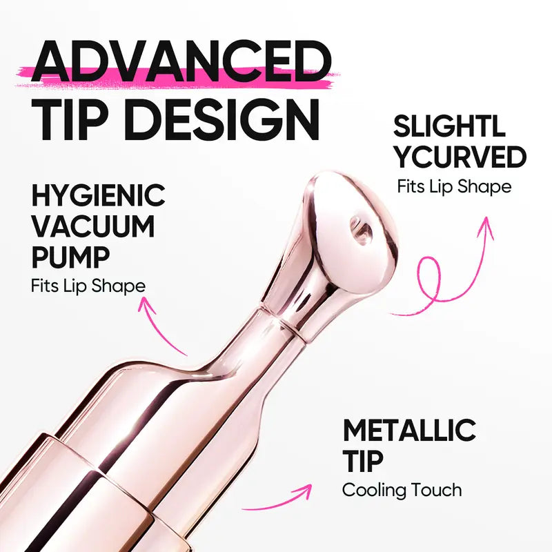 Hydrating Brightening Lip Serum with Hyaluronic Acid & Peptide for Radiant Lips Gentle Glossy Korean Beauty Makeup Balm Shea Smooth Moisture with Cooling Metal Roller Applicator