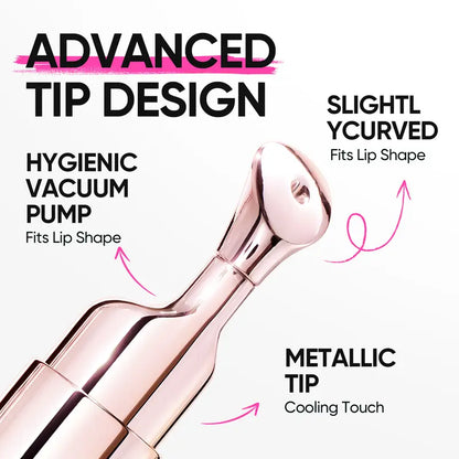 Hydrating Brightening Lip Serum with Hyaluronic Acid & Peptide for Radiant Lips Gentle Glossy Korean Beauty Makeup Balm Shea Smooth Moisture with Cooling Metal Roller Applicator
