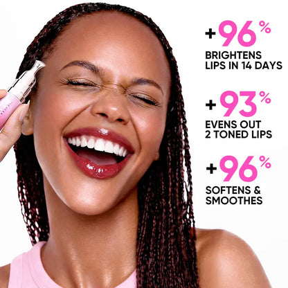 Hydrating Brightening Lip Serum with Hyaluronic Acid & Peptide for Radiant Lips Gentle Glossy Korean Beauty Makeup Balm Shea Smooth Moisture with Cooling Metal Roller Applicator
