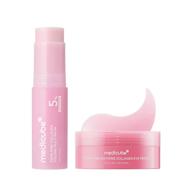 Medicube PDRN Pink Collagen Volume Multi Balm | Comprehensive Volufiline, PDRN, and NAD Treatment for Youthful Appearance, Fine Line Reduction, Firming, and Anti-Aging Care | Targeted Solutions for Under-Eyes, Neck, Forehead, Smile Lines, and Lips | Korean Skincare