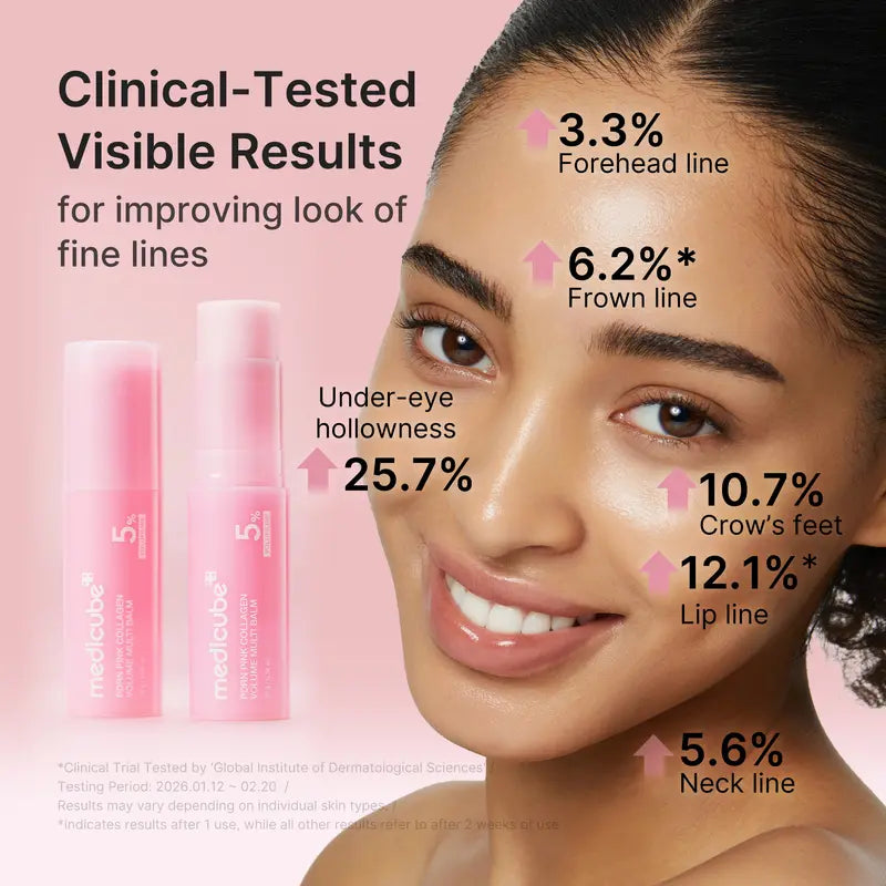 Medicube PDRN Pink Collagen Volume Multi Balm | Comprehensive Volufiline, PDRN, and NAD Treatment for Youthful Appearance, Fine Line Reduction, Firming, and Anti-Aging Care | Targeted Solutions for Under-Eyes, Neck, Forehead, Smile Lines, and Lips | Korean Skincare