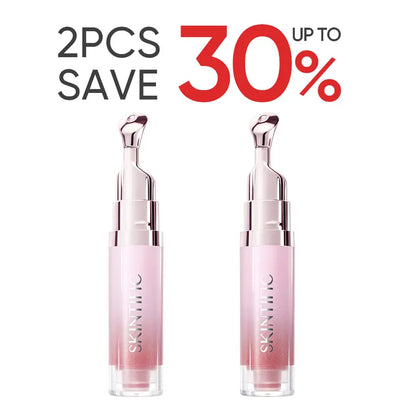Hydrating Brightening Lip Serum with Hyaluronic Acid & Peptide for Radiant Lips Gentle Glossy Korean Beauty Makeup Balm Shea Smooth Moisture with Cooling Metal Roller Applicator